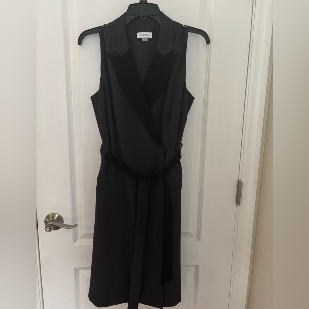 Calvin Klein Black Midi Dress with Belt
